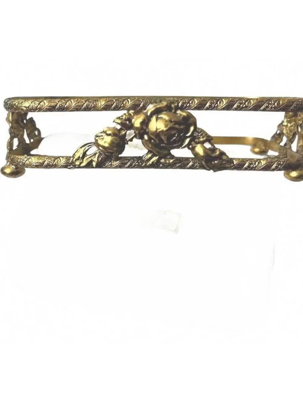 Vintage White Porcelain and Brass Decorative Hollywood Regency Vanity Set